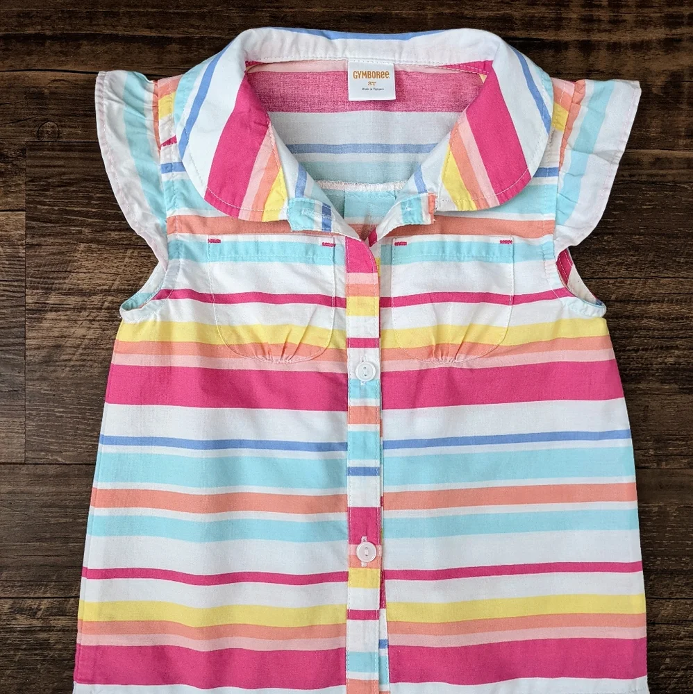 Gymboree Rainbow Stripe Tie Front Top
